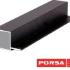 Porsa sort aluprofil firkantet med flig 50 cm.
