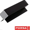 Porsa sort aluprofil med dobbelt vinkelflig 120 cm.