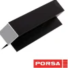 Porsa sort aluprofil med dobbelt vinkelflig 15 cm.