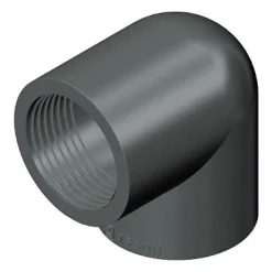PVC vinkel 90 grader 2 1/2 tomme (gevind) 75 mm.