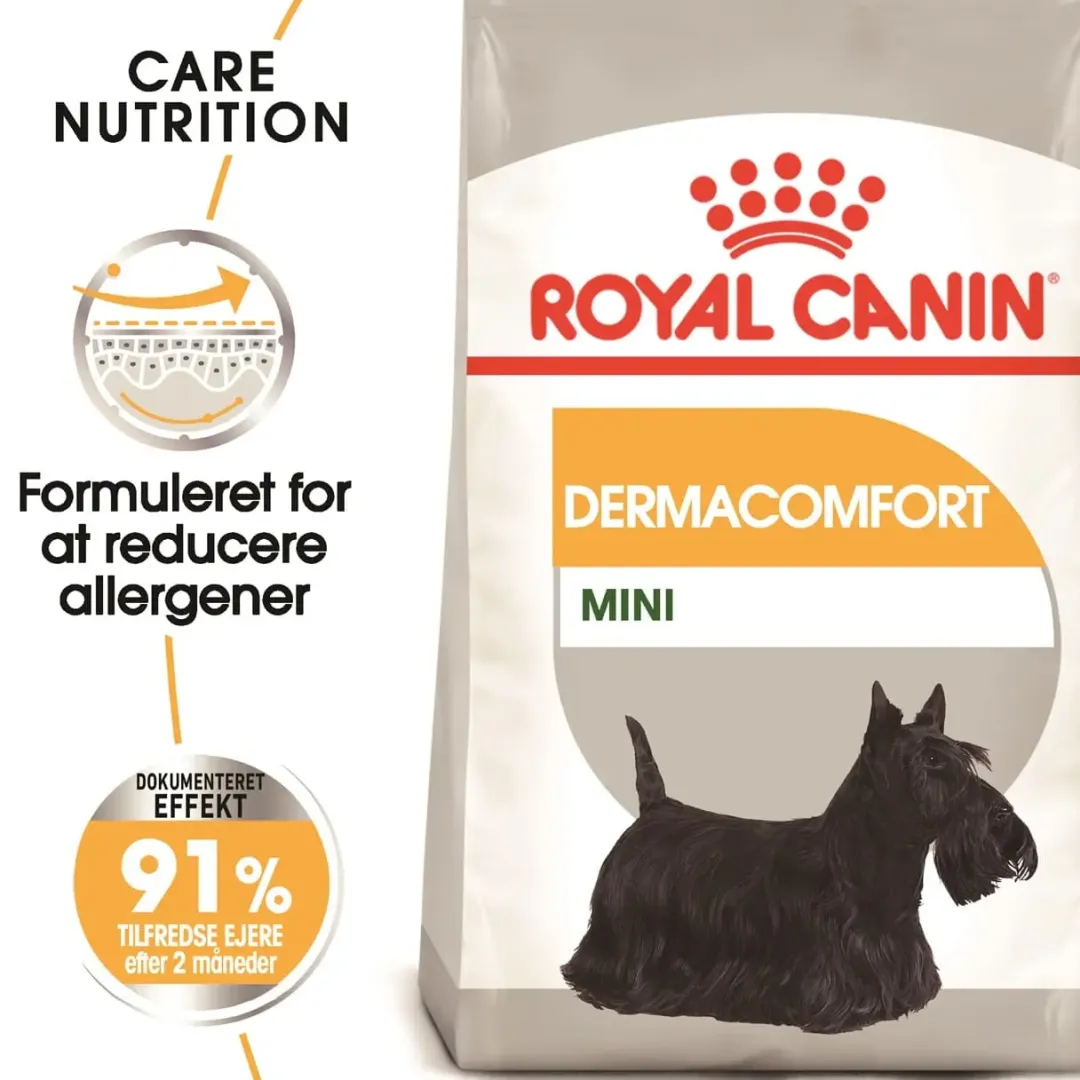 Royal Canin Hundefoder Royal Canin Mini Dermacomfort 8 kg - skånsomt hundefoder til sart hud
