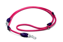 MiniZoo Timely Dressurline i rundsyet læder pink med krystaller 10 mm