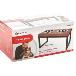 Flamingo Tommy Twin Feeder Set med stand 800 ml