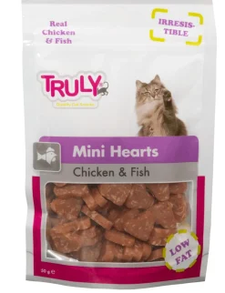 Truly Katte og Hundesnack Truly Mini Hearts Chicken and Fish 50 gram
