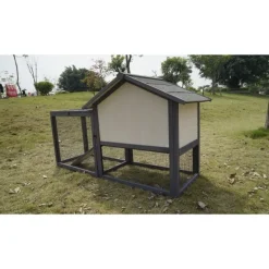 MiniZoo Udendørs Kaninbur med løbegård Grå