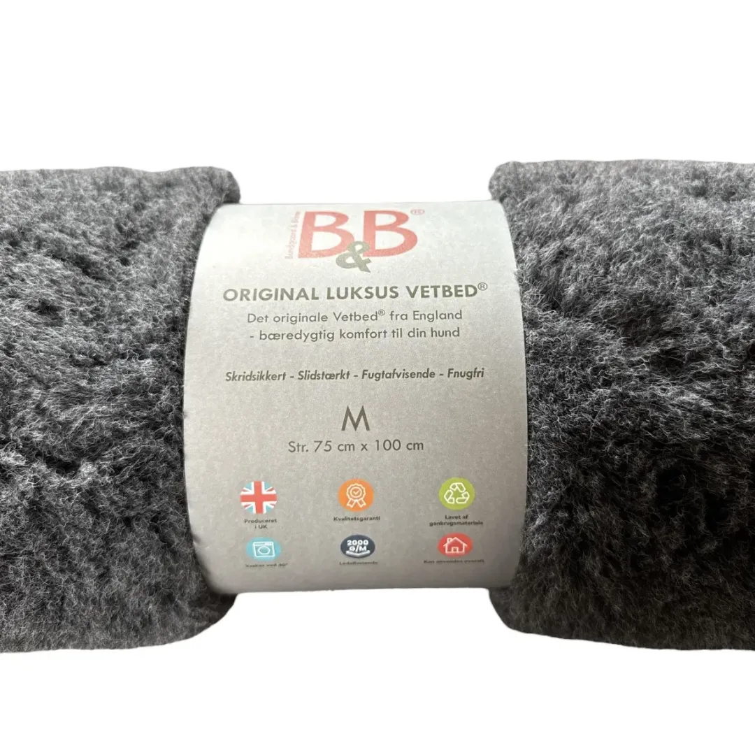 B&B Økologisk Hundeshampoo Vetbed Original grå medium 75x100 cm til hund - komfort og tryghed