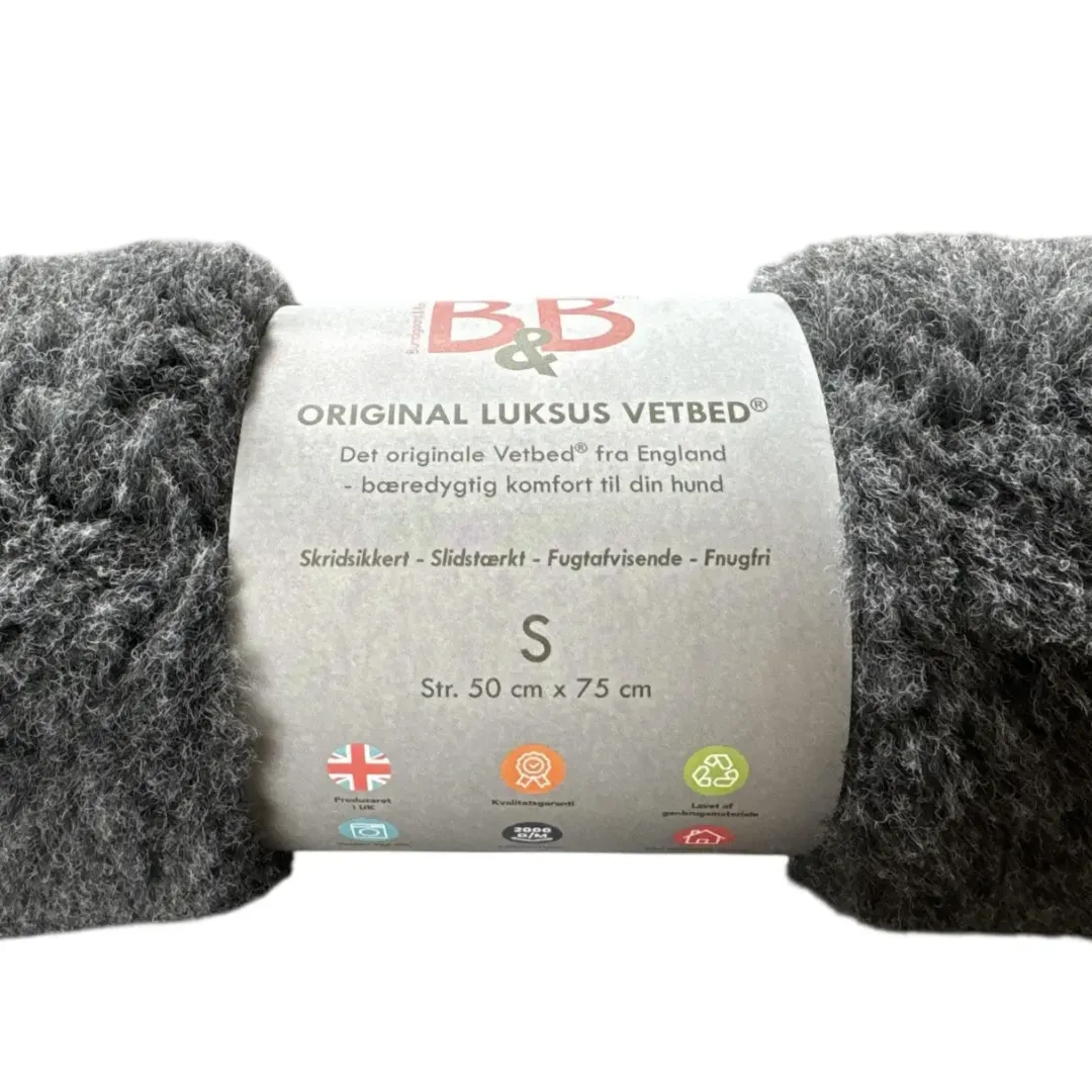 B&B Økologisk Hundeshampoo Vetbed Original grå small 50x75 cm til hund - luksus komfort og varme