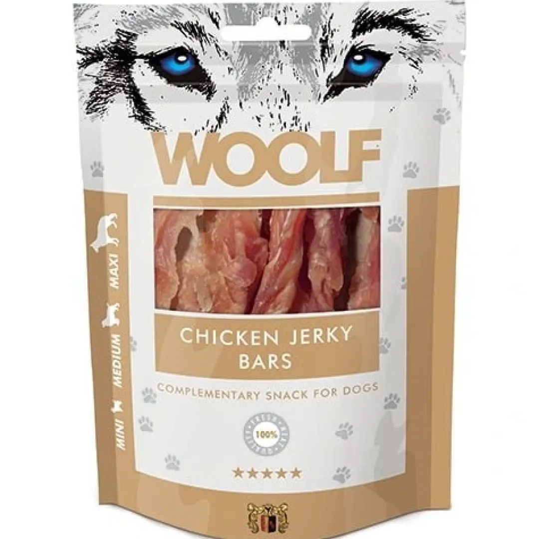 Woolf HundeSnacks og Kattesnack Woolf Hundesnack Kylling Jerky Bars