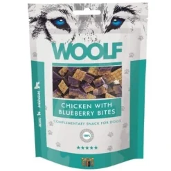 Woolf HundeSnacks og Kattesnack Woolf Hundesnack Kylling med Blåbær Bites
