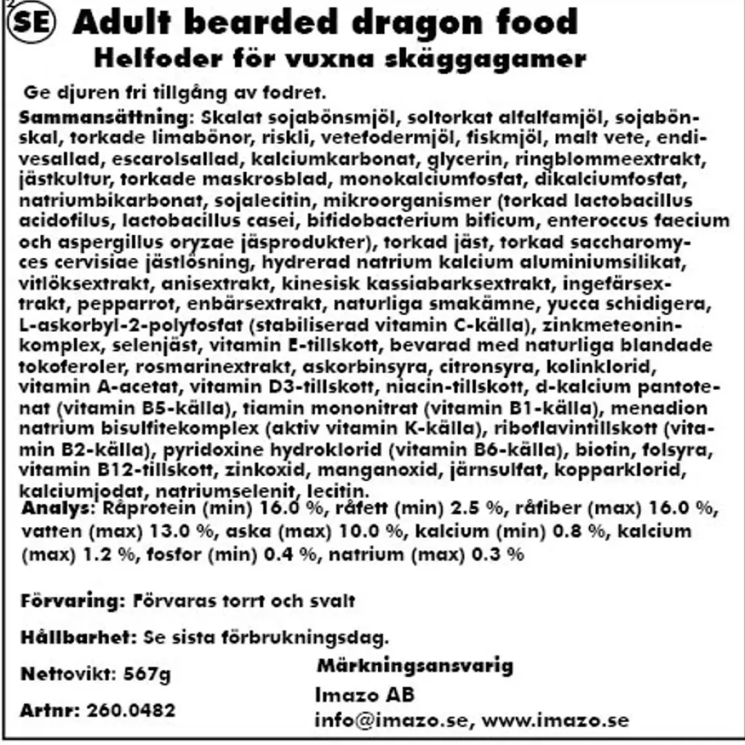 ZooMed Zoo Med Natural Adult Bearded Dragon Food 567 Gram (Til Voksne skægagamer)